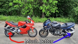 From Touring to Perfomance -DUCATI ST2, ST3, ST4 ST4s- Saddle bag bracket removal and exhaust raise