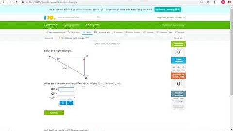 IXL R10: Solve a Right Triangle (Geometry)