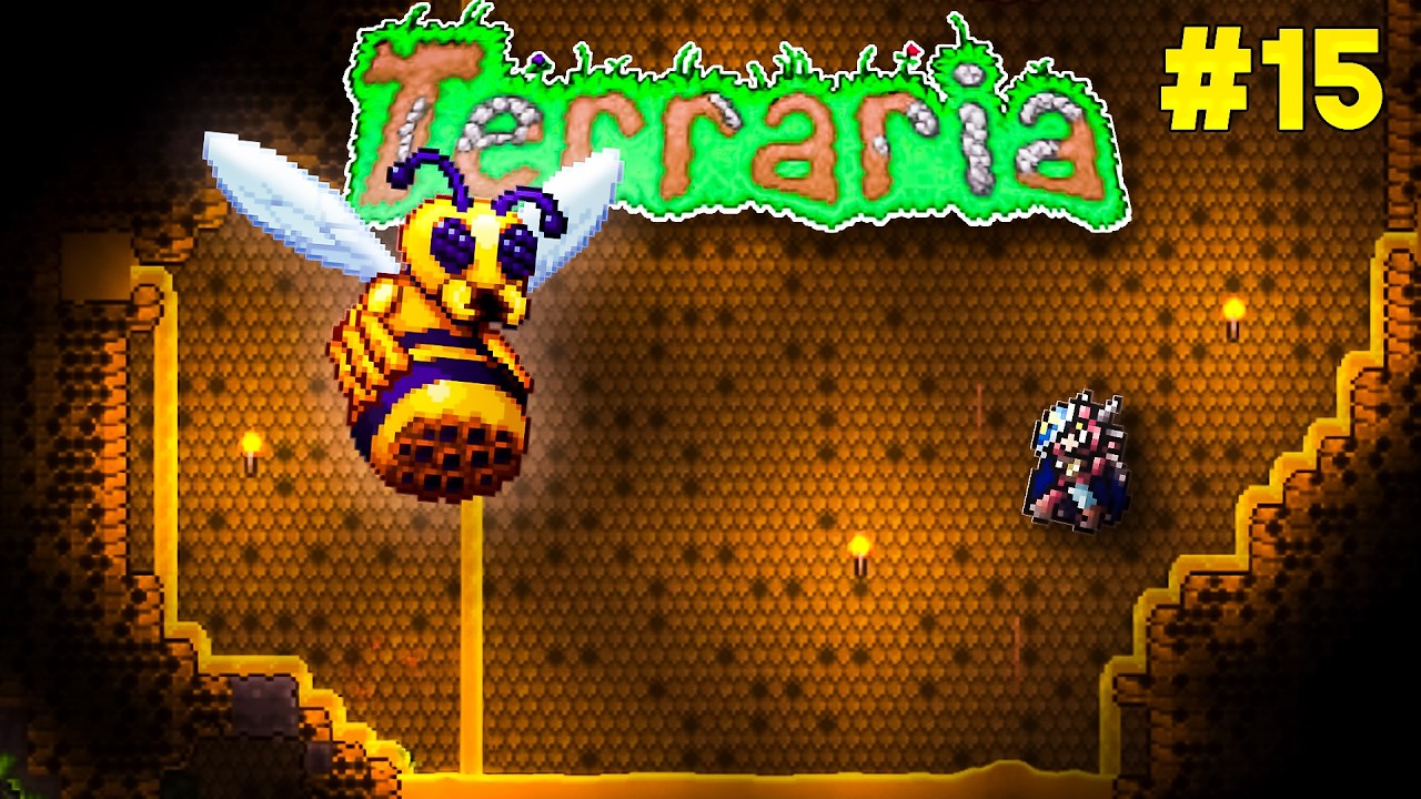 Noob VS Queen Bee! | Blind Terraria #15