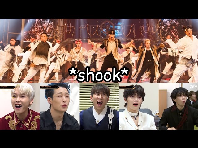this is how idols reacted to ateez on Kingdom class=