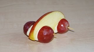 Машина из яблока, банана и винограда. Как сделать поделку из фруктов своими руками.