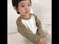 【66-90】秋の新作 ハチ模様 切り替え かわいい ベビー 新生児 長袖 女の子 男の子 ロンパース