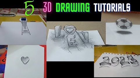 5 Easy 3D Drawing Tutorial ! 😱 Easy 3D illusion Drawing tutorials