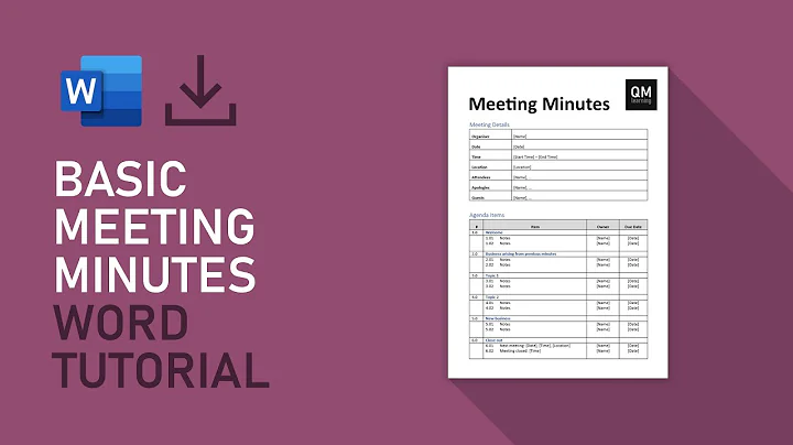 Basic Meeting Minutes Template | Microsoft Word Tutorial [FREE DOWNLOAD] - DayDayNews