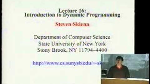 Lecture 19 - Examples of Dynamic Programming