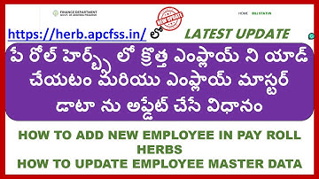 HOW TO ADD NEW EMPLOYEE IN PAY ROLL HERBS||HOW TO UPDATE EMPLOYEE MASTER DATA
