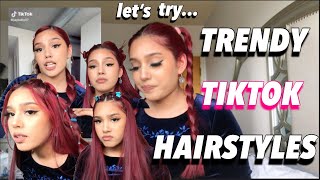 TRYING TRENDY TIKTOK HAIRSTYLES 2021