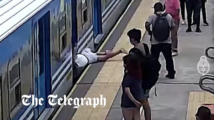Shocking CCTV shows woman narrowly avoiding death as she falls into moving train in Argentina - DayDayNews