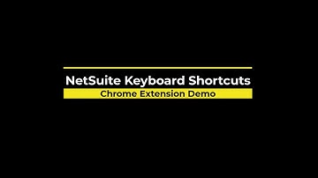 NetSuite Keyboard Shortcuts Chrome Extension