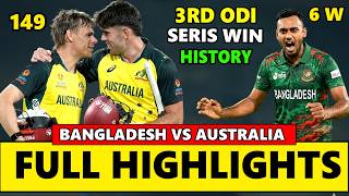 Bangladesh vs Australia 3rd ODI Match Full Highlights 2026
