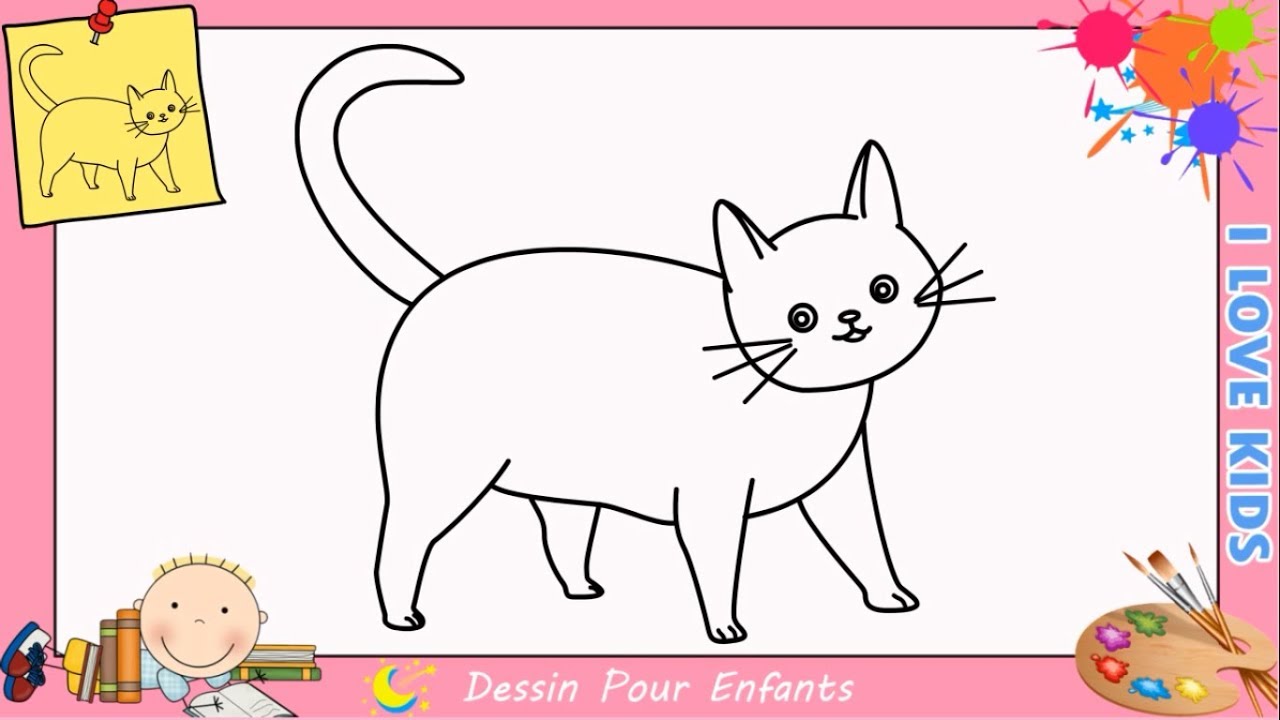 Comment Dessiner Un Chat Facilement Etape Par Etape Pour Enfants 7 Youtube