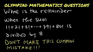 Maths Olympiad Question | Common Mistake Students Make | Olympiad competition