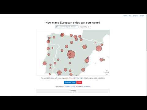 How many European cities can I name in 1 hour?