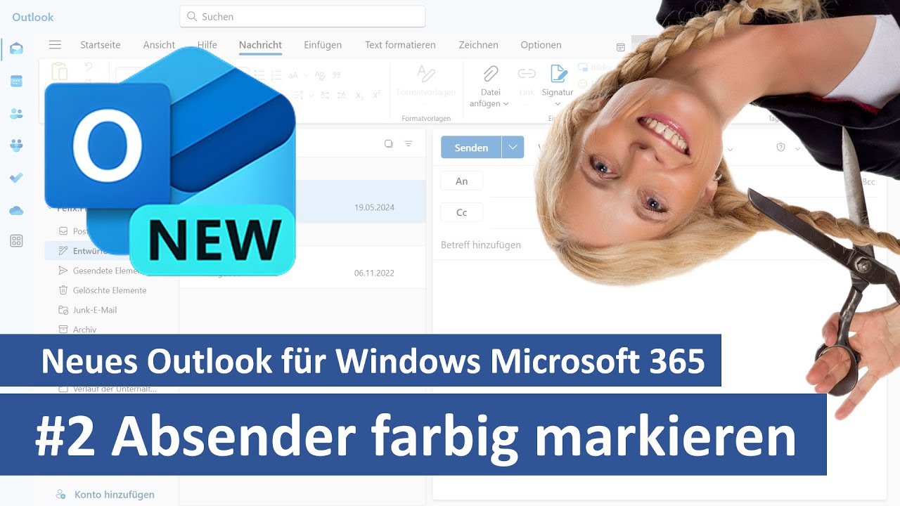 Tipp 2 Outlook für Windows 365 Neu - Absender farbig markieren - YouTube