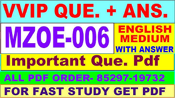 MZOE 006 important questions with answer in English | mzoe 006 Previous Year Question Paper