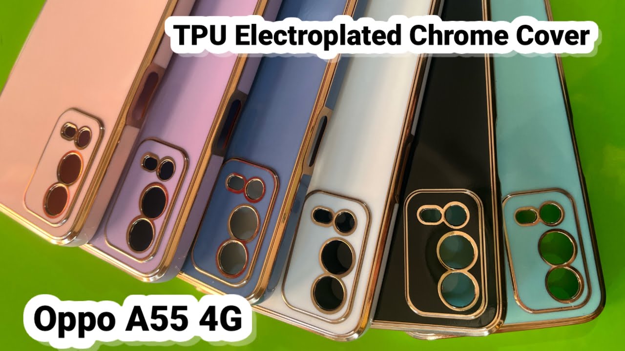 Oppo A55 Back Cover Stylish Oppo A55 4G TPU Electroplated Chrome