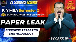 Business Research Methodology | FY MBA Sem 2 | Paper Leak I Question Bank #cakksir #kkca #brm