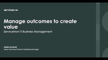 Demo - ITBM Manage Outcomes To Create Value