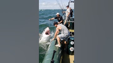 POV: Three men almost lost their lives from the attack of this shark#shark #pov #scary #attack #ai