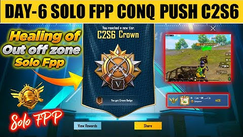 DAY-6 Solo fpp conqueror rank push C2S6 | solo fpp crown to Conqueror tips | Solo fpp conqueror tips