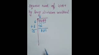 Square Root Of 4489 By Long Division Method