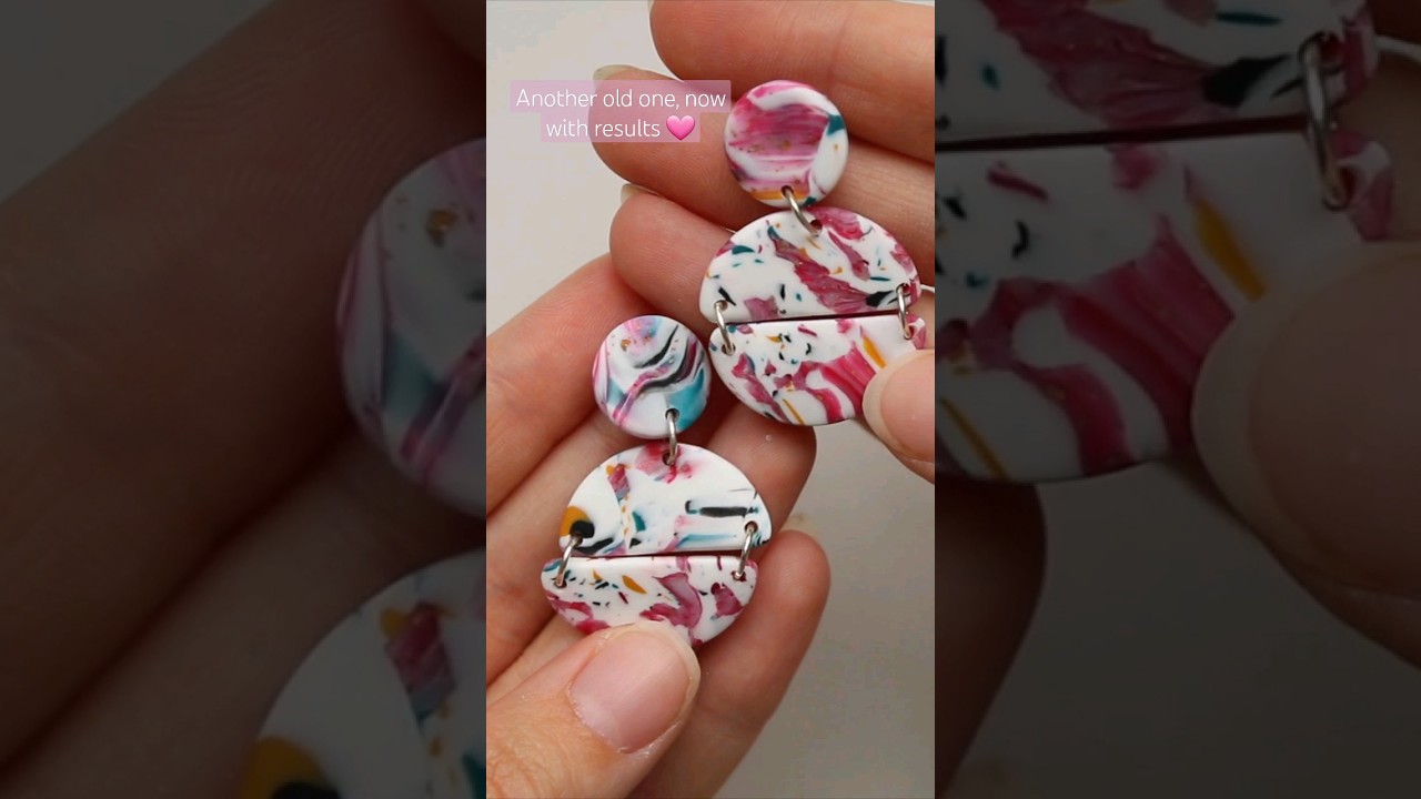 polymer clay earrings from scrap clay 🩷 