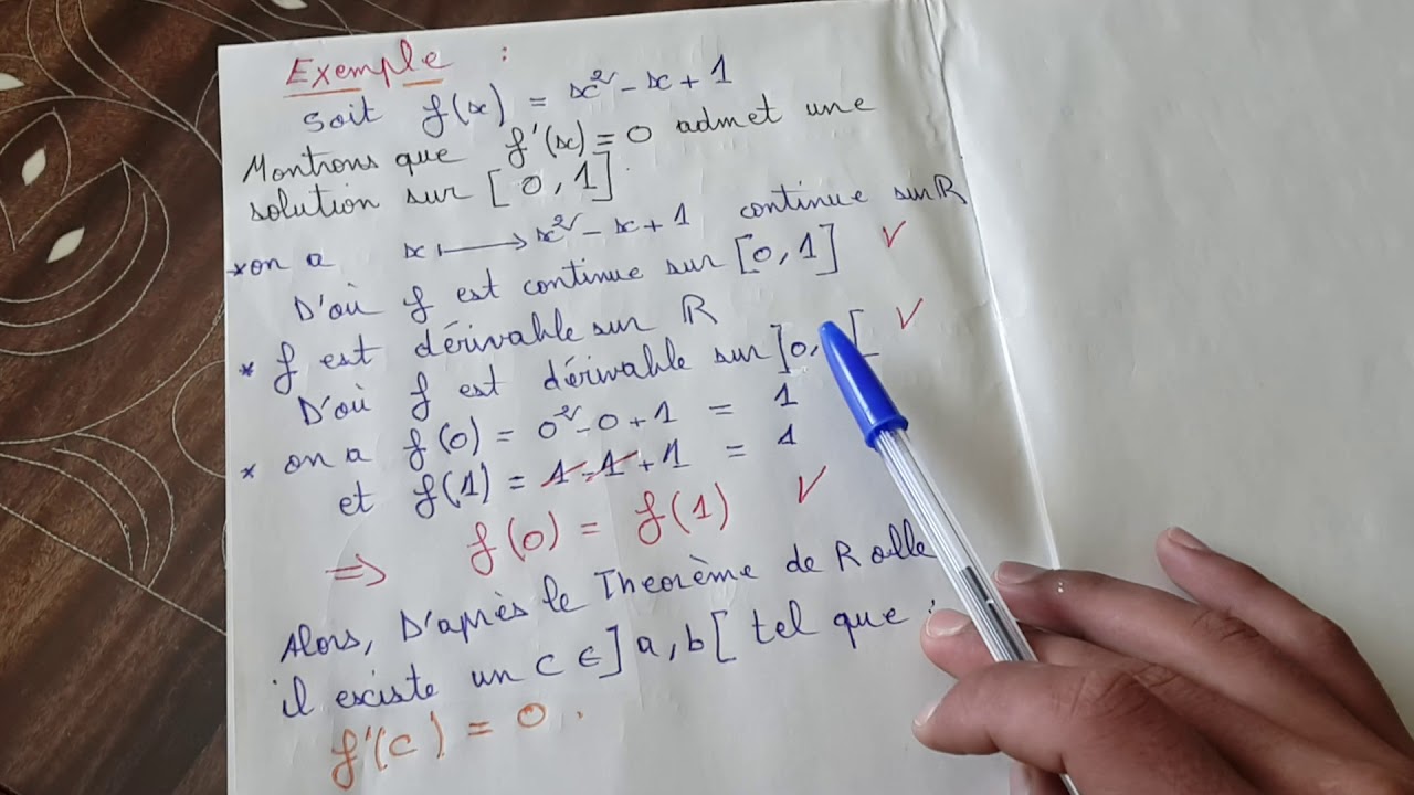 le théorème de rolle