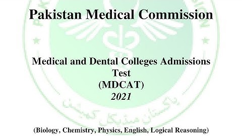 PMC syllabus for NMDCAT 2021 official