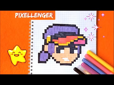 Как нарисовать по клеточкам Фэнг Бравл Старс Простые рисунки Brawl Stars Fang How to Draw Pixel Art