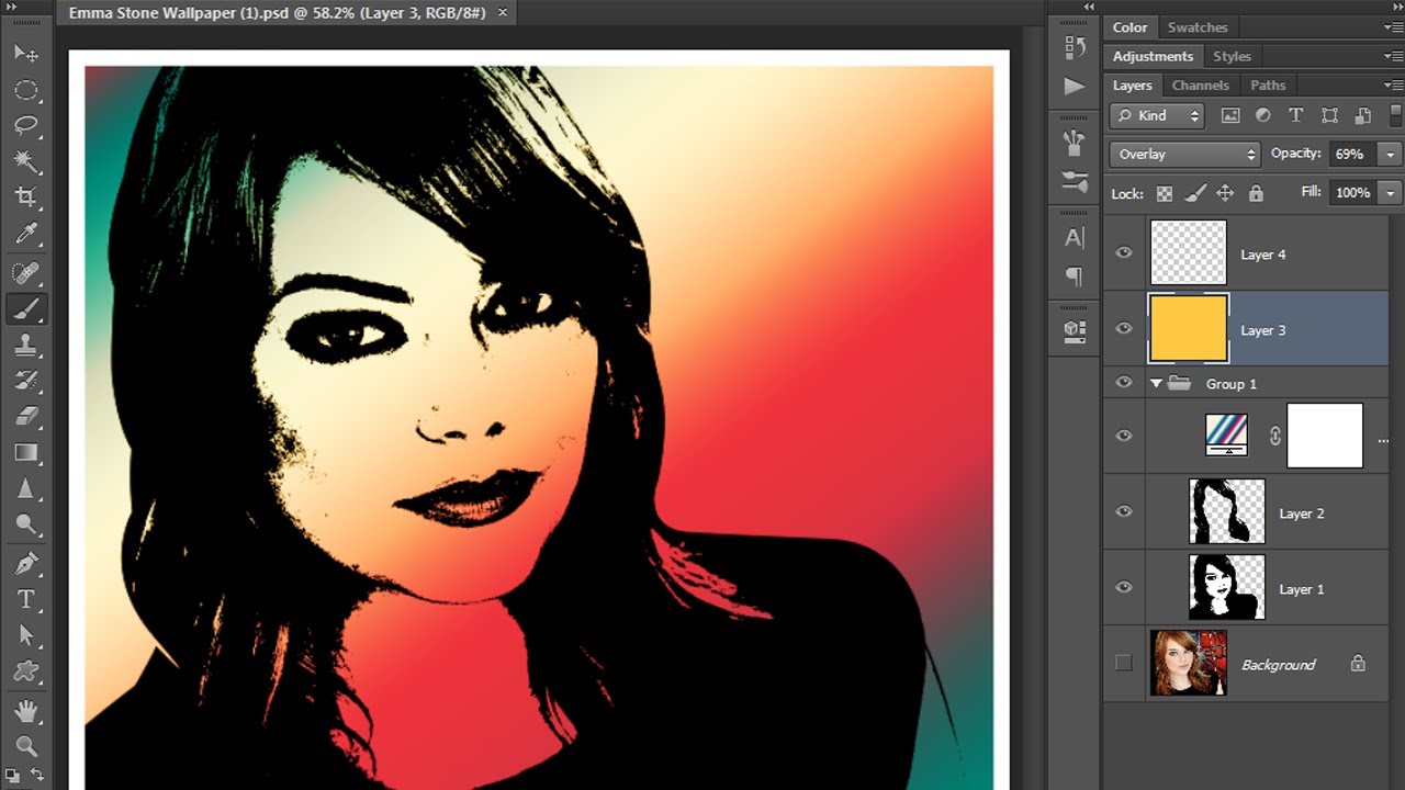 15 Ps Pop  Art  Photoshop  Tutorial In Hindi YouTube