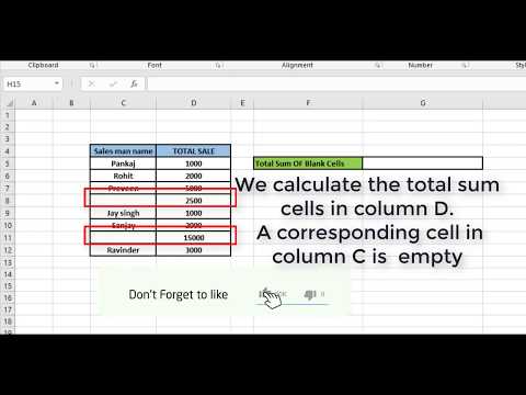 Sumif Use For Sum Blank Cells