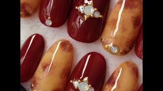 簡単 べっ甲ネイルのやり方 Tortoiseshell Nails Youtube