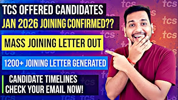 TCS 1200+ Joining Letters in 24 Hours? | TCS Finally Out Jan 2 New Dates 2026 | Offer Letter Info