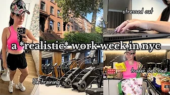 A Realistic Work Week Living Alone in NYC | managing stress, 5k race training, trader joe's haul
