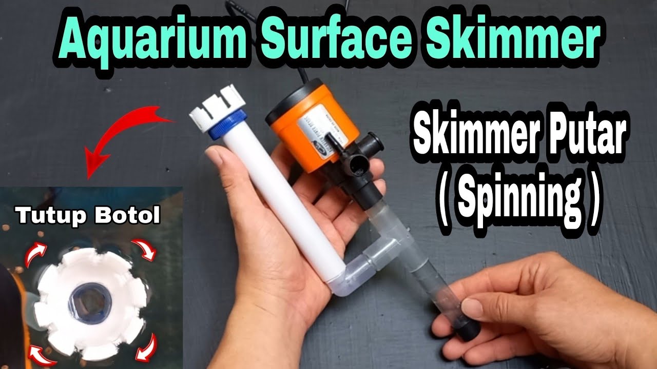 How to make aquarium surface skimmer at home, Spinning surface skimmer DIY
