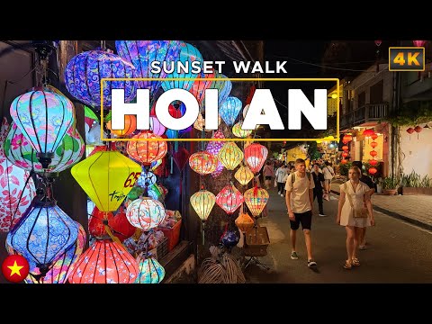 [4K] Hoi An Walking Tour, Vietnam - 70min. Sunset at Hoi An Ancient Town