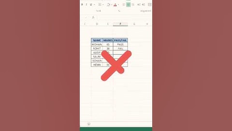 Pass & Fail Formula in Excel #shorts#shortsfeed #excel