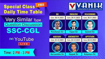 30th NOVEMBER || REASONING || SSC -CGL MEMORY BASED QUESTION DISCUSSION BY VANIK BEST FACULTY #vanik