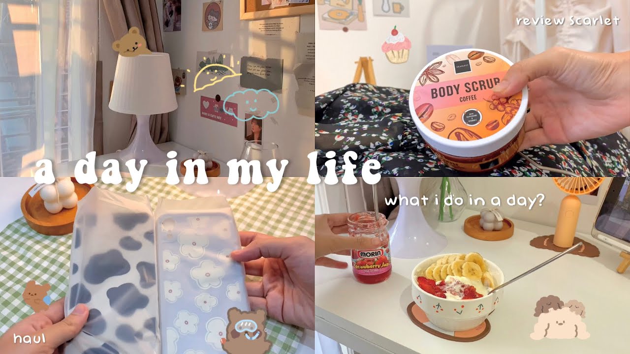 day in my life🍰 : making smoothies, haul, review Scarlet (´｡• ᵕ •｡`) ♡