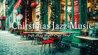 Soft Christmas Jazz Music?Snow Falling at Cozy Christmas Coffee Shop Ambience for Relax & Study