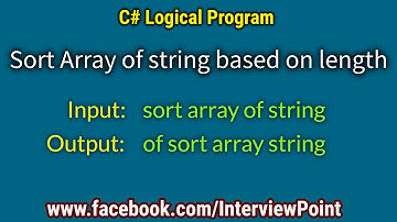 Program to sort array of string || sort string based on length in C# || Interview Point