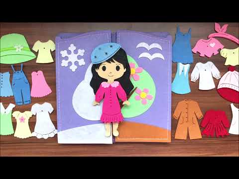 Sách vải búp bê thay trang phục thời trang bốn mùa - Doll dressing quiet book (Chim Xinh)
