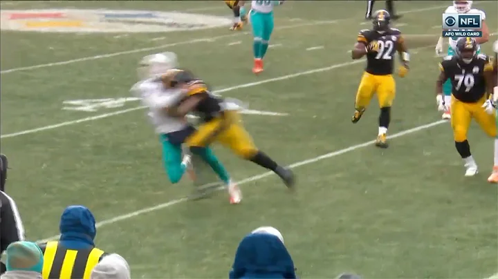 Pittsburgh's Bud Dupree Delivers Huge Hit On Miami...