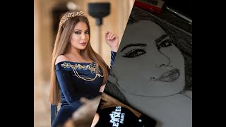 رسم الفنانة  ليليا الأطرش بطريقة خرافية