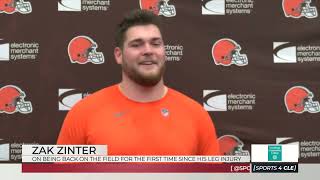 Browns Rookie OG Zak Zinter on Being Back on the Field After His Leg Injury - Sports4CLE, 5/14/24