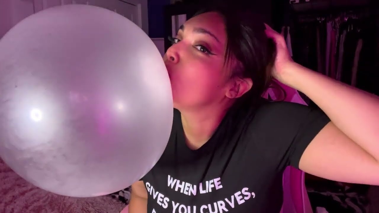 BIG BUBBLE GUM POP ASMR | blowing popping MOUTH sounds with bubble gum LONG video #bubblegum #mouth