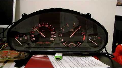 BMW E36 Instrument Cluster on PC via USB & Arduino MEGA - Speedo / Rev Counter LIVE