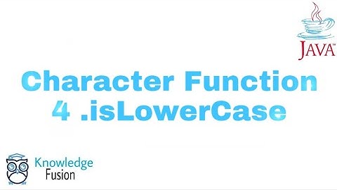 Character Function - .isLowerCase Method | JAVA Programming | ICSE
