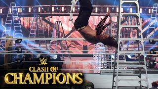 Hardy Swanton Bombs off a ladder onto Zayn: WWE Clash of Champions 2020 (WWE Network Exclusive)