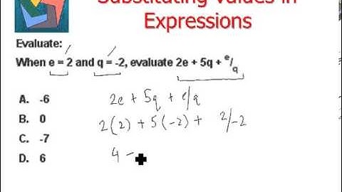 Substituting Values in Expressions